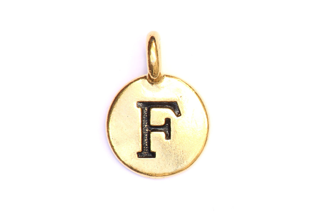 Kerrie Berrie Gold Plated Pewter Tierracast Initial Alphabet Letter Charm