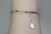 Kerrie Berrie Colourful Genuine Real Fluorite and Silver Bracelet in White and Purple