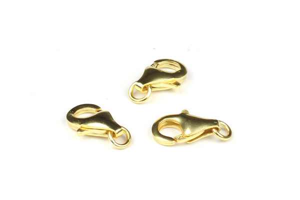 Gold-Filled Lobster Clasps w/ 4mm Jump Rings – 10mm x 7mm (3pcs)