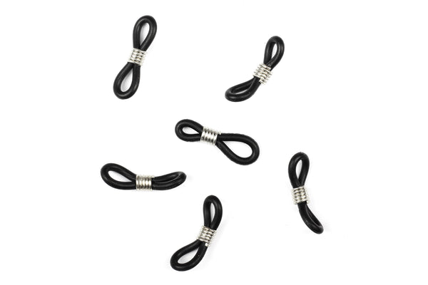 Black Glasses Chain Ends – 6 Pack