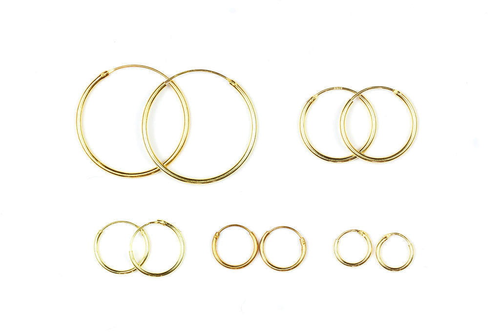 Gold Plated Hoop Earrings in a Variety of Sizes from Kerrie Berrie UK