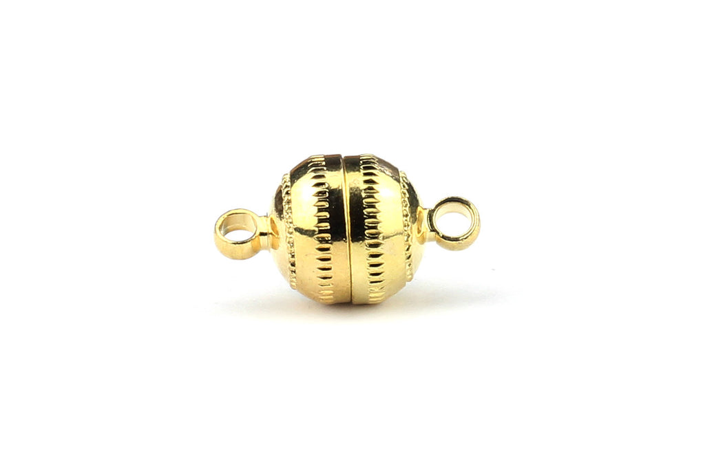Kerrie Berrie Spherical Round Decorative Gold Magnetic Necklace or Bracelet Clasp for Jewellery Making