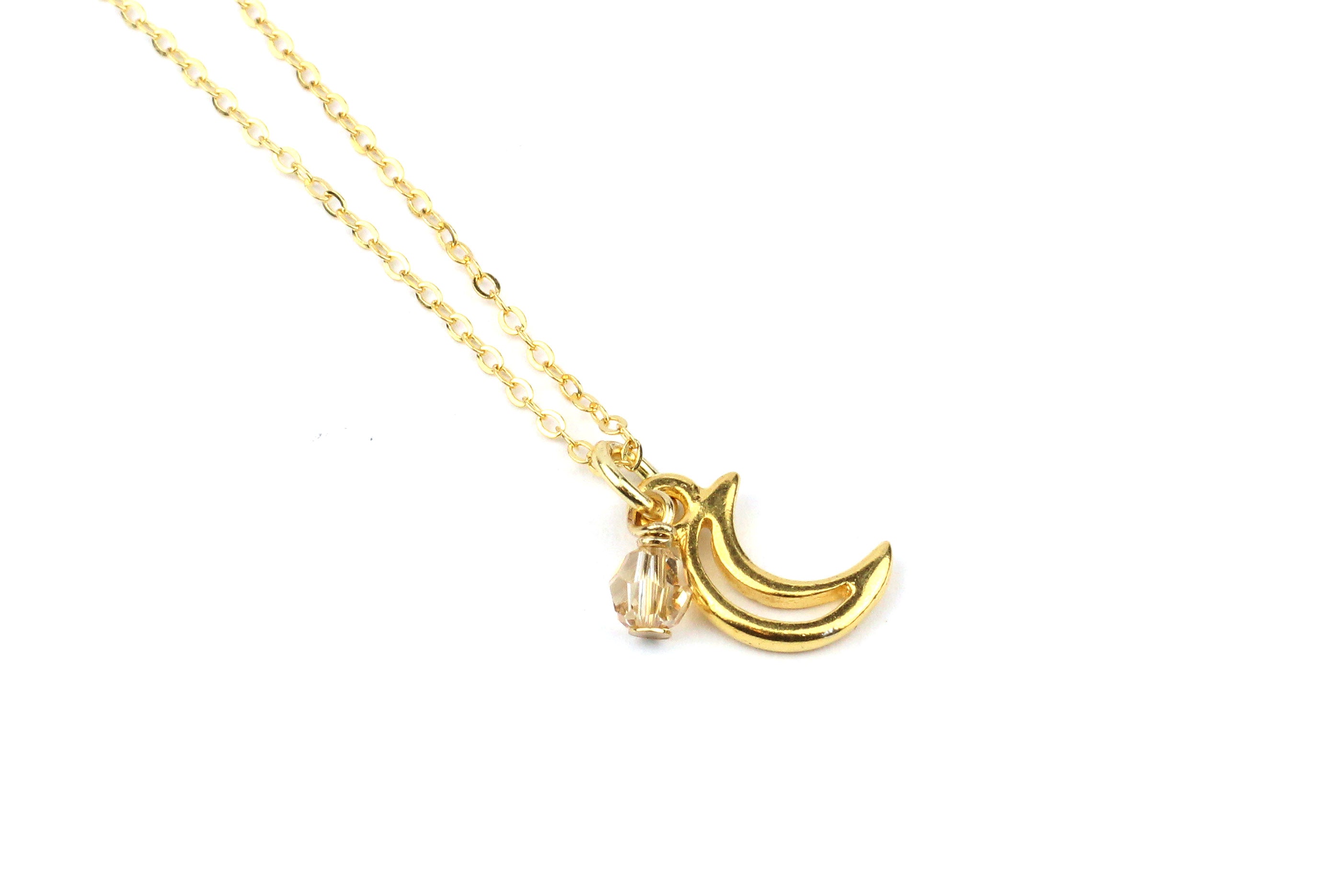 SWAROVSKI SYMBOLIC MOON NECKLACE, BLACK, ROSE-GOLD TONE PLATED –  Enchantress Co.