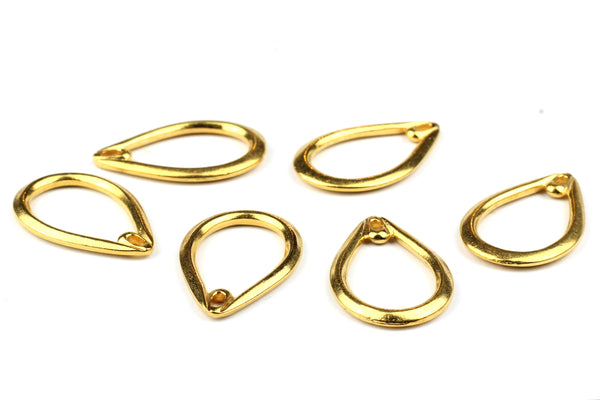 Gold Teardrop Pendant Bead Frames for Jewellery Making