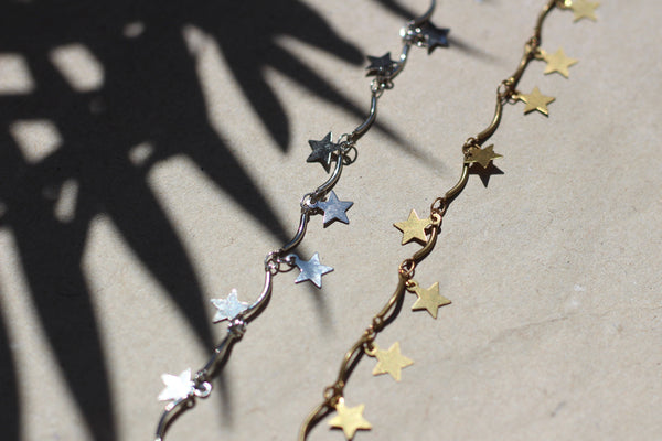 Star Chain for making jewellery - Gold
