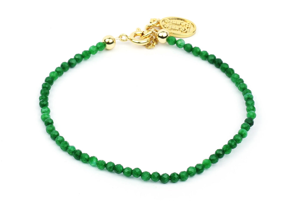 Kerrie Berrie Colourful Genuine Real Agate and Gold plated Bracelet in Green