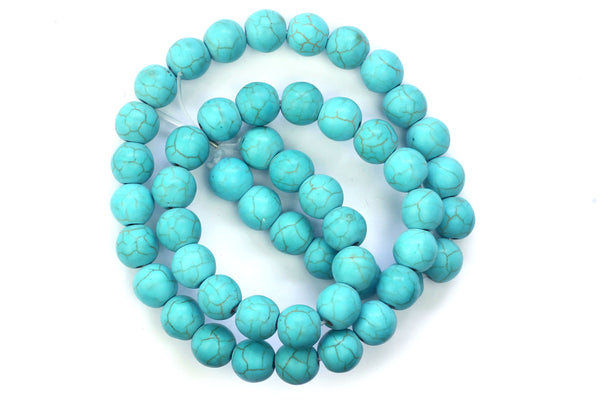 Kerrie Berrie Semi Precious Howlite Turquoise Round Beads Strand