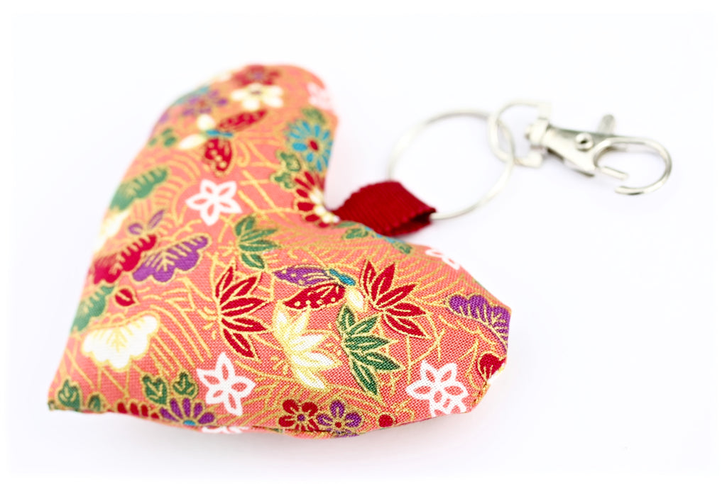 Handmade bag charms. Made from pretty Japanese fabric.