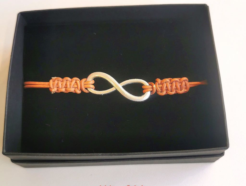 REDUCED - Leather Infinity Adjustable Bracelet