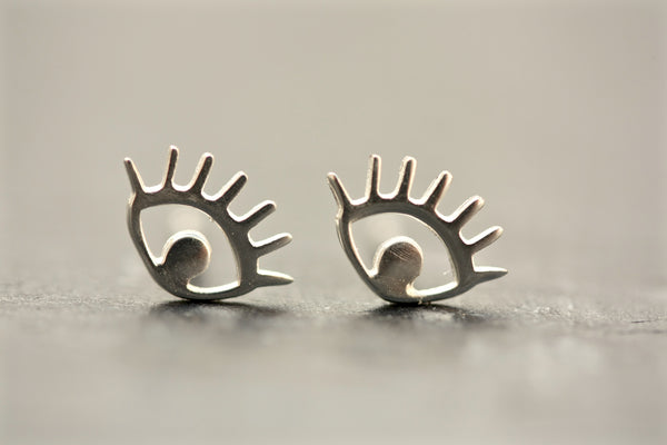 Sterling Silver Evil Eye Stud Earrings
