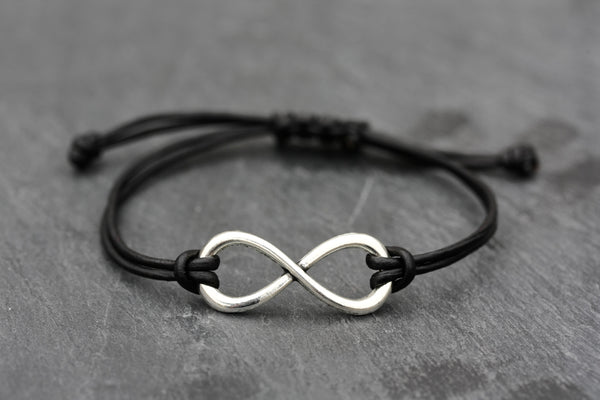 Unisex Infinity leather bracelet