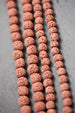 6mm and 8mm Red Round Unwaxed Lava Stone Beads