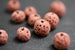 6mm and 8mm Red Round Unwaxed Lava Stone Beads