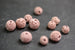 6mm and 8mm Pink Round Unwaxed Lava Stone Beads