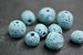 6mm and 8mm Blue Round Unwaxed Lava Stone Beads