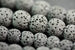 6mm and 8mm Black Round Unwaxed Lava Stone Beads