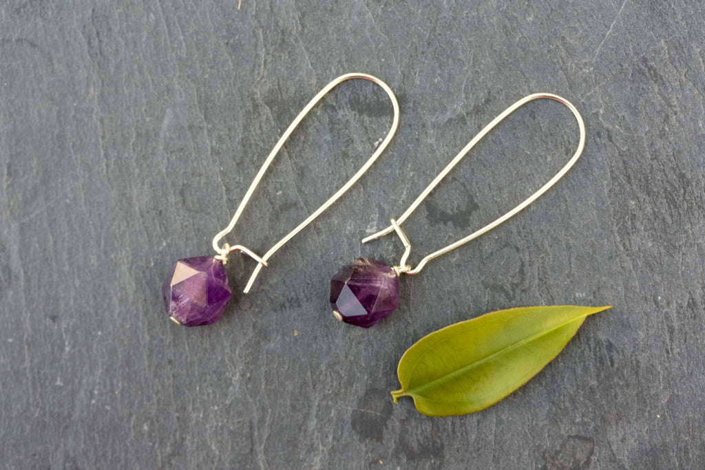 February Birthstone Jewellery - Amethyst Earrings