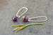 Amethyst long sterling silver semi-precious earrings. (February birthstone)