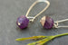 Amethyst long sterling silver semi-precious earrings. (February birthstone)
