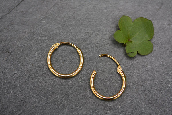10mm plain gold hoop earrings