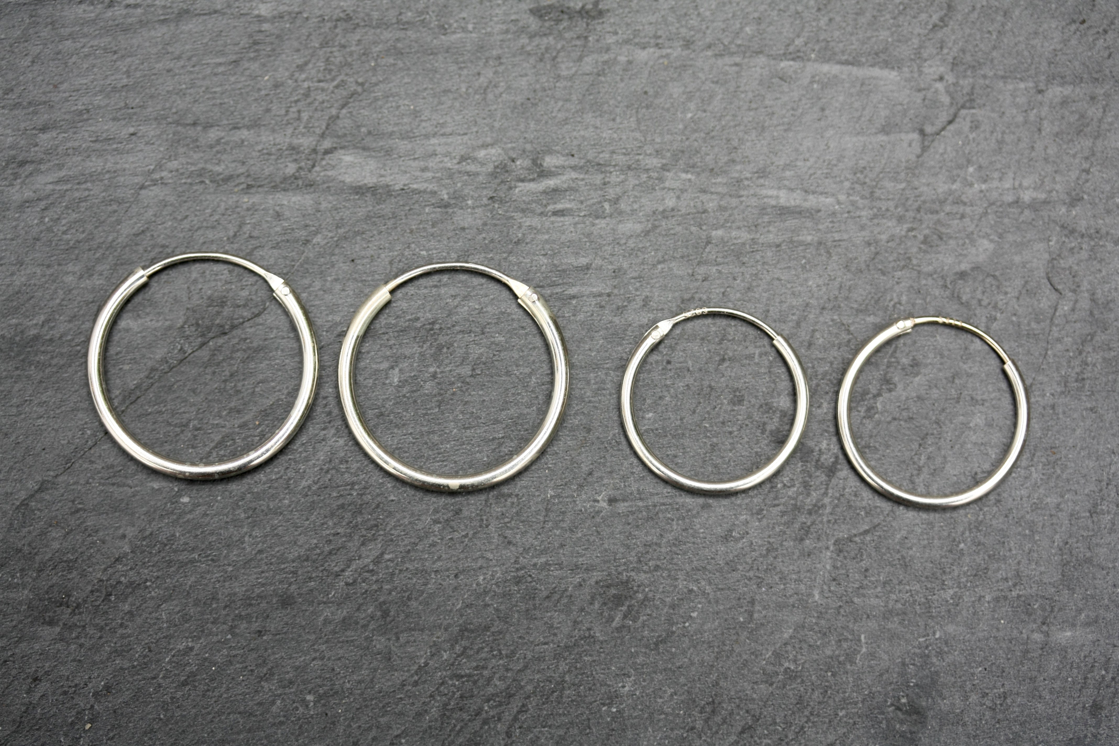 Sterling silver endless shop hoops