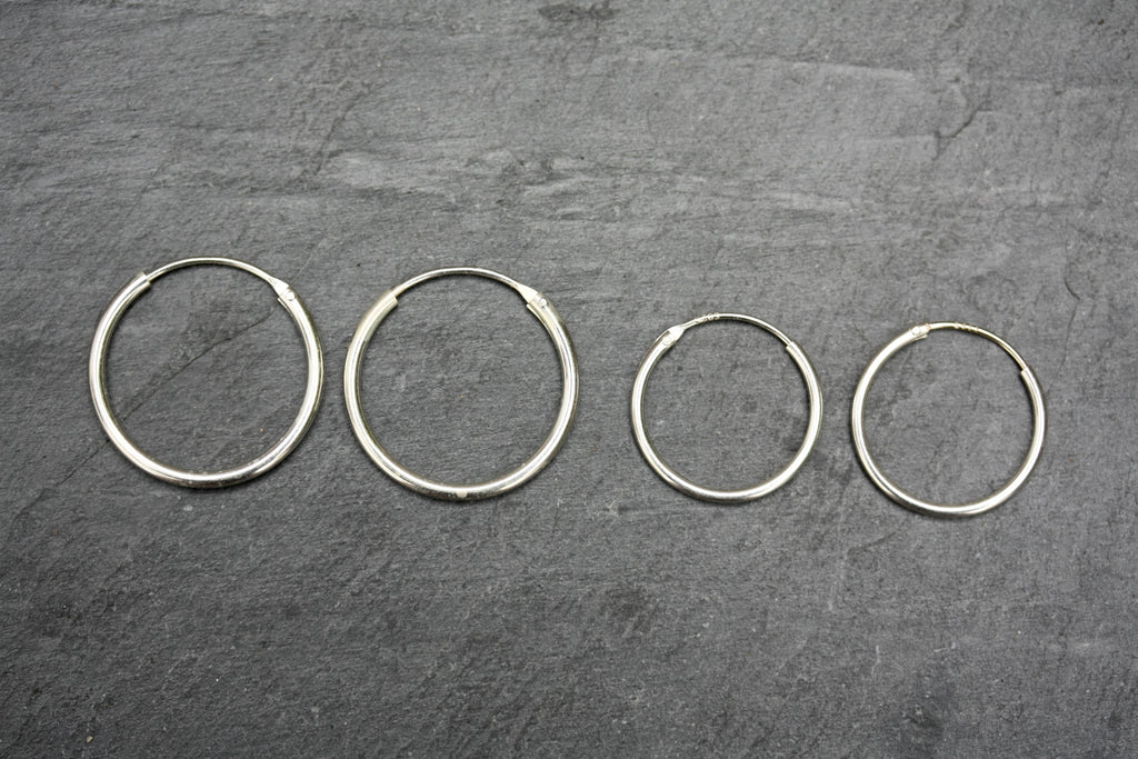 20mm Plain Sterling Silver Hoop Earrings