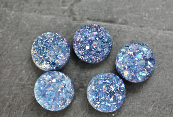10mm round AAA grade blue drusy beads