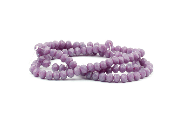 2.5mm x 3mm Purple Crystal Glass Faceted Bead Strand (Approx.  beads)