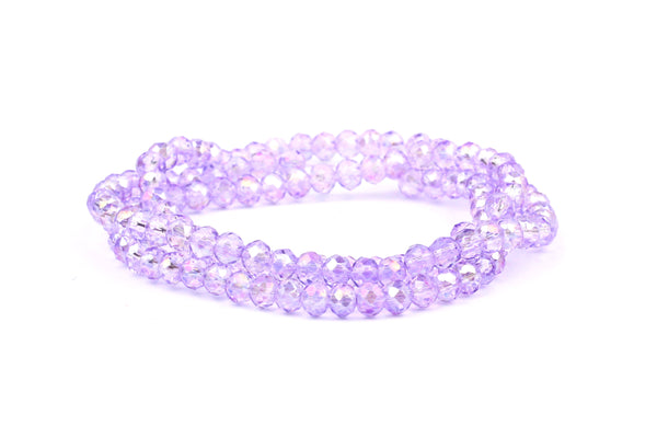 2.5mm x 3mm Iridescent Lilac Crystal Glass Faceted Bead Strand (Approx.  beads)