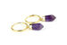 Gold Filled Hoop Earrings with Amethyst Crystals