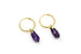 Gold Filled Hoop Earrings with Amethyst Crystals