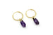 Gold Filled Hoop Earrings with Amethyst Crystals