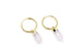 Gold Filled Hoop Earrings with Rose Quartz Crystals