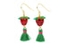Handmade Glass Strawberry & Tassel Drop Earrings