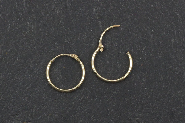 Real Gold Hoop Earrings – 11mm