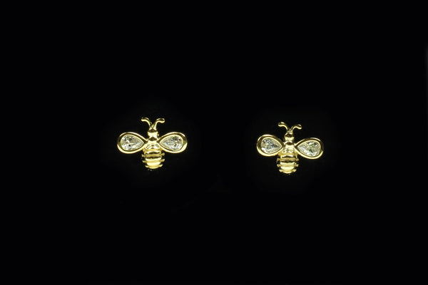 Gold-filled Bee Stud Earrings from Kerrie Berrie Jewellery