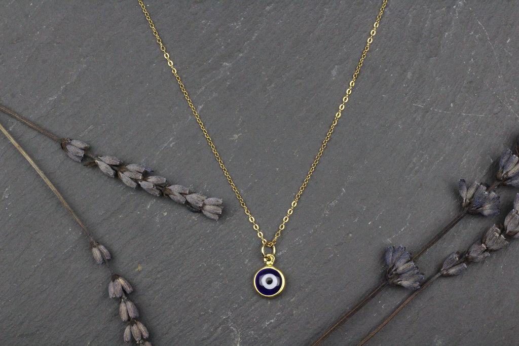 All Seeing Eye Charm Necklace w/ Gold Chain from Kerrie Berrie Jewellery