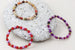 Red / Purple Agate & Czech Glass Beaded Bracelet