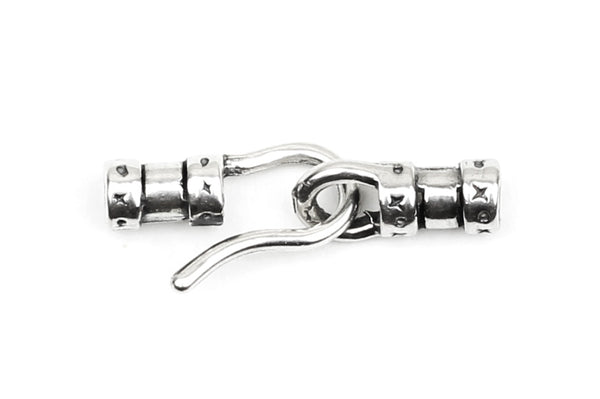 Sterling Silver Crimp End Cap & Hook Clasp – 2mm or 3mm