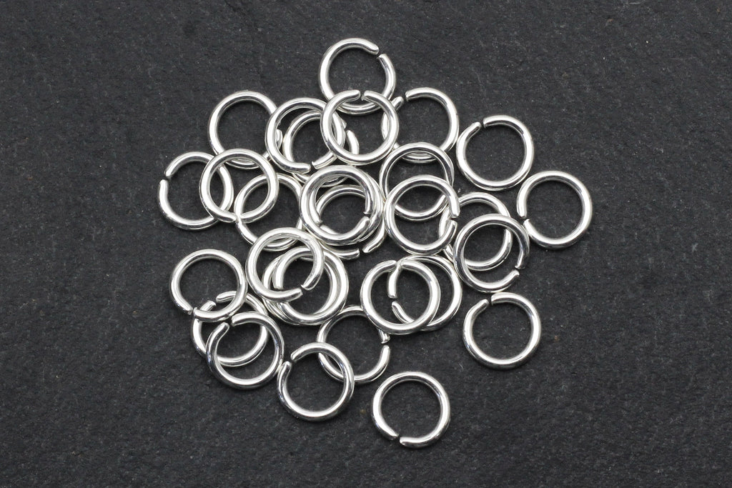 7mm Silver-plated Open Jump Rings (30pcs)