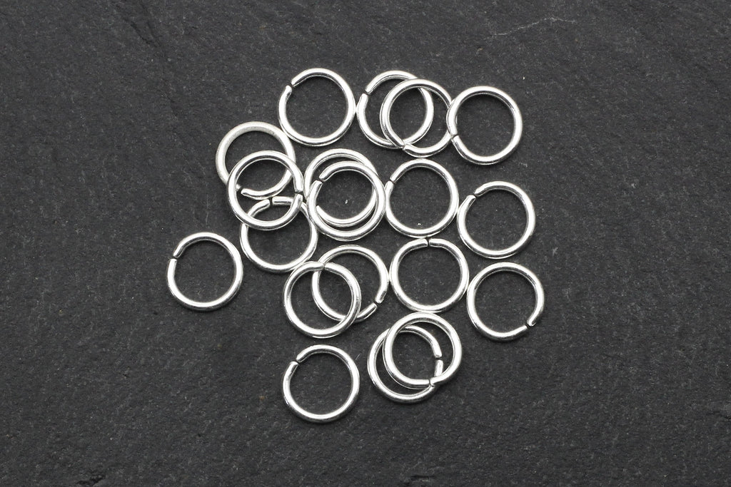 8mm Silver-plated Open Jump Rings (30pcs)