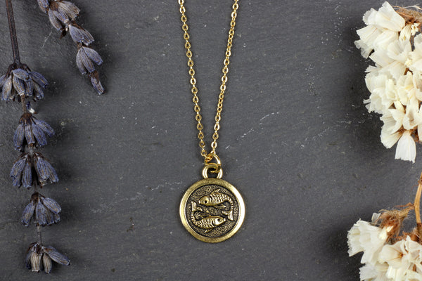 Gold Zodiac Necklace (Choice of Star Signs) from Kerrie Berrie Jewellery 