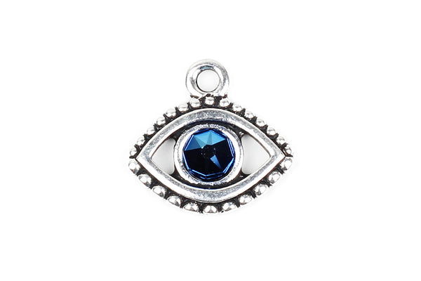 Silver Swarovski Crystal Evil Eye Charm