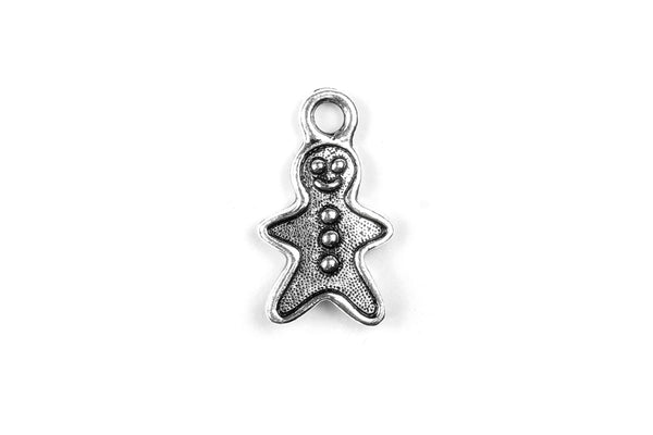 Gingerbread Man Charm in Silver by Tierracast (22mm)