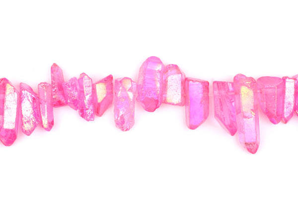 Pink Quartz Top-drilled 'Nugget' Beads (46 Beads) for Jewellery Making