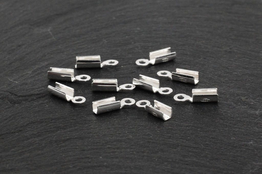 Sterling Silver End Caps w/ Loop – 2mm (1pc or 10pcs)