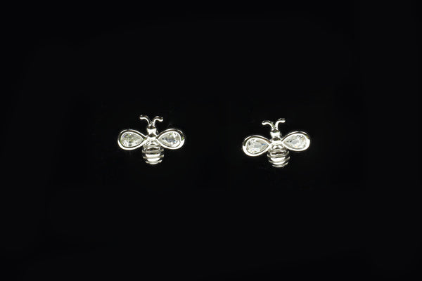 Sterling Silver Bee Stud Earrings from Kerrie Berrie Jewellery