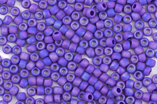 Frosted Navy Blue (Matte Iridescent Purple) Seed Beads for Jewellery Making – SIZE 8 / 10g