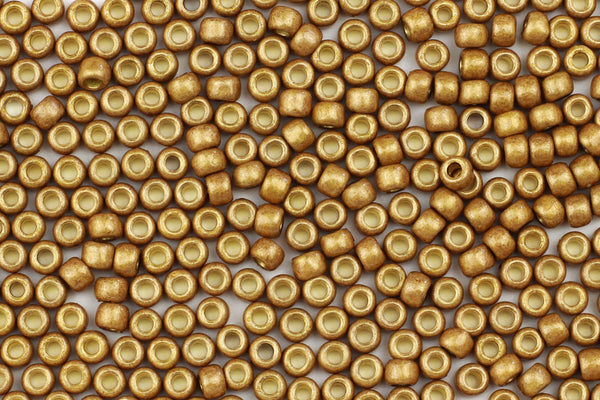 Permafin-galvanised Fleece Matte (Matte Gold) Seed Beads for Jewellery Making – SIZE 8 / 10g