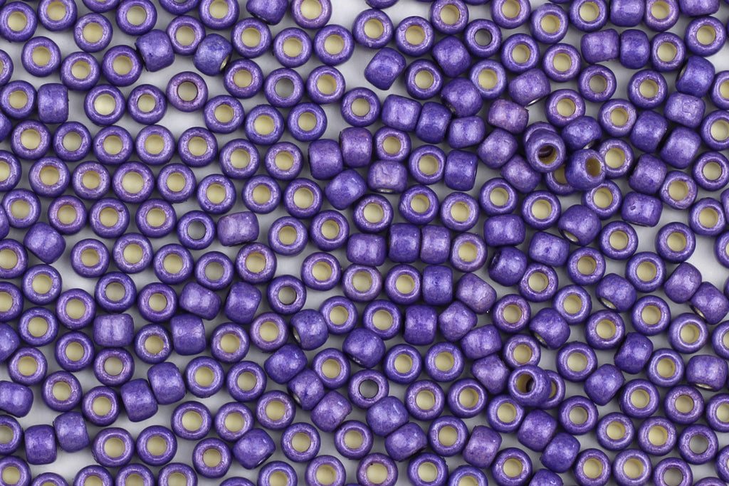 Permafin-galvanised Violet Matte (Matte Purple) Seed Beads for Jewellery Making – SIZE 8 / 10g
